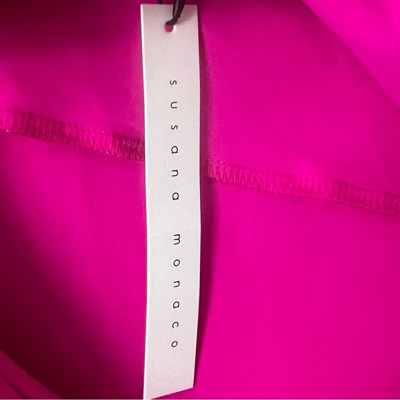 Revolve Susana Monaco One Shoulder Midi Dress Magenta M - Picture 8 of 12